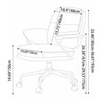 Contemporary Luxury Square Faux Leather Upholstered Height Adjustable Swivel Desk Chair Armrest For Home Office DFM-F