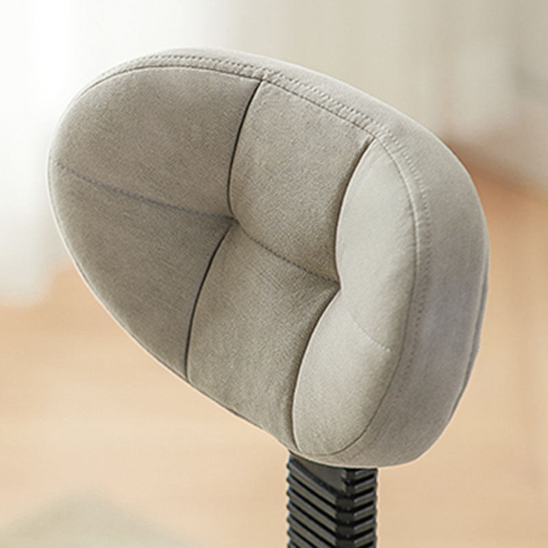 Contemporary Simplicity Round Faux Leather Metal Swivel Height Adjustable Bar Stool Backrest Footrest For Dining Room DFM-F