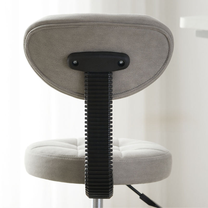 Contemporary Simplicity Round Faux Leather Metal Swivel Height Adjustable Bar Stool Backrest Footrest For Dining Room DFM-F