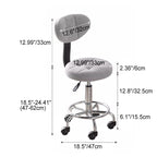 Contemporary Simplicity Round Faux Leather Metal Swivel Height Adjustable Bar Stool Backrest Footrest For Dining Room DFM-F