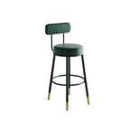 Contemporary Nordic Round PU Leather Microfiber Leather Genuine Leather Better Material Genuine Leather Upholstered Iron Bar Stool Backrest Footrest For Dining Room DFM-F