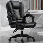 Modern Minimalist Rectangular Square Rotatable Liftable PU Leather Steel Nylon Wood Massage Desk Chair Backrest Armrest For Home Office DFM-F
