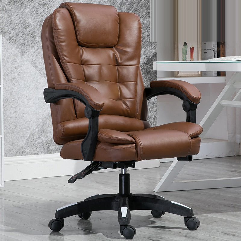 Modern Minimalist Rectangular Square Rotatable Liftable PU Leather Steel Nylon Wood Massage Desk Chair Backrest Armrest For Home Office DFM-F