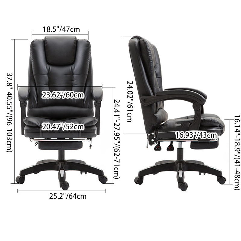 Modern Minimalist Rectangular Square Rotatable Liftable PU Leather Steel Nylon Wood Massage Desk Chair Backrest Armrest For Home Office DFM-F