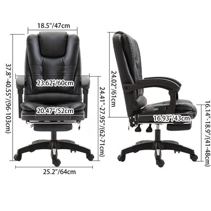 Modern Minimalist Rectangular Square Rotatable Liftable PU Leather Steel Nylon Wood Massage Desk Chair Backrest Armrest For Home Office