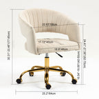 Contemporary Scandinavian Liftable Swivel Curved Square Metal Hemp Velvet Desk Chair Backrest Armrest For Home Office DFM-F