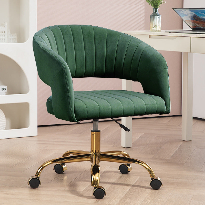 Contemporary Scandinavian Liftable Swivel Curved Square Metal Hemp Velvet Desk Chair Backrest Armrest For Home Office DFM-F