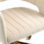 Contemporary Scandinavian Liftable Swivel Curved Square Metal Hemp Velvet Desk Chair Backrest Armrest For Home Office DFM-F