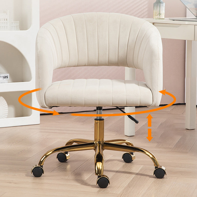 Contemporary Scandinavian Liftable Swivel Curved Square Metal Hemp Velvet Desk Chair Backrest Armrest For Home Office DFM-F