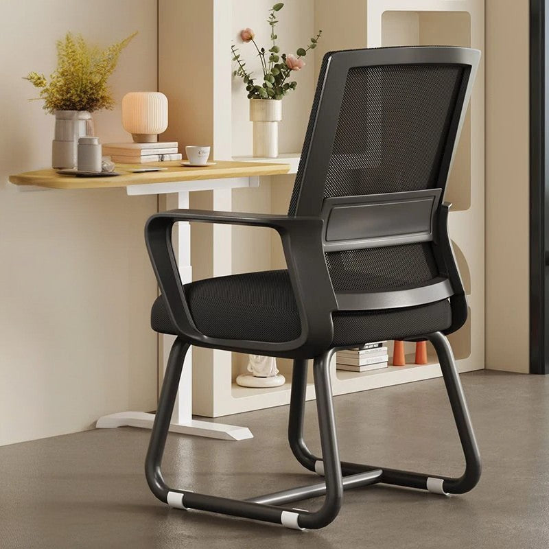 Modern Minimalist Square Rectangular Steel Mesh Desk Chair Backrest Armrest For Home Office DFM-F