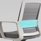 Modern Minimalist Square Rectangular Steel Mesh Desk Chair Backrest Armrest For Home Office DFM-F