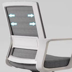 Modern Minimalist Square Rectangular Steel Mesh Desk Chair Backrest Armrest For Home Office DFM-F