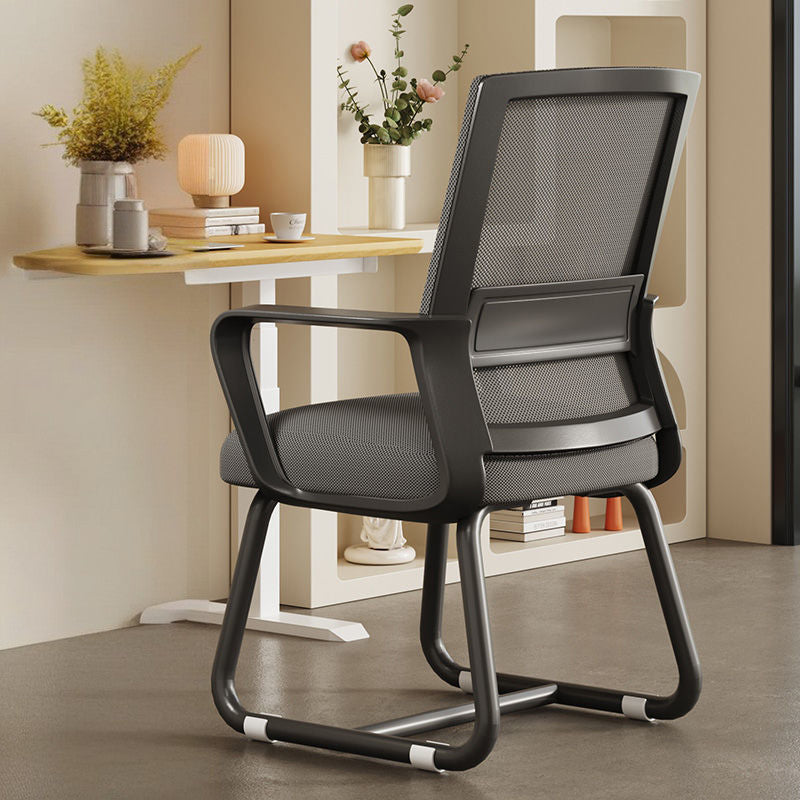 Modern Minimalist Square Rectangular Steel Mesh Desk Chair Backrest Armrest For Home Office DFM-F