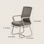 Modern Minimalist Square Rectangular Steel Mesh Desk Chair Backrest Armrest For Home Office DFM-F