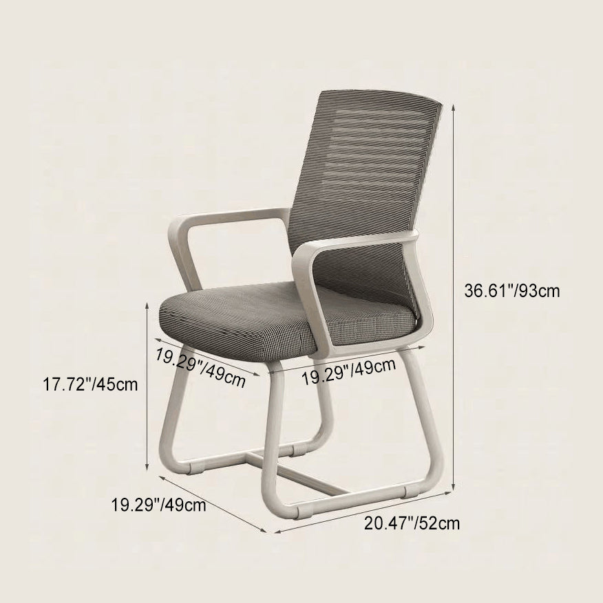 Modern Minimalist Square Rectangular Steel Mesh Desk Chair Backrest Armrest For Home Office DFM-F