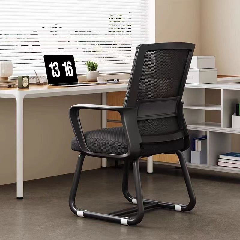 Modern Minimalist Square Rectangular Steel Mesh Desk Chair Backrest Armrest For Home Office DFM-F