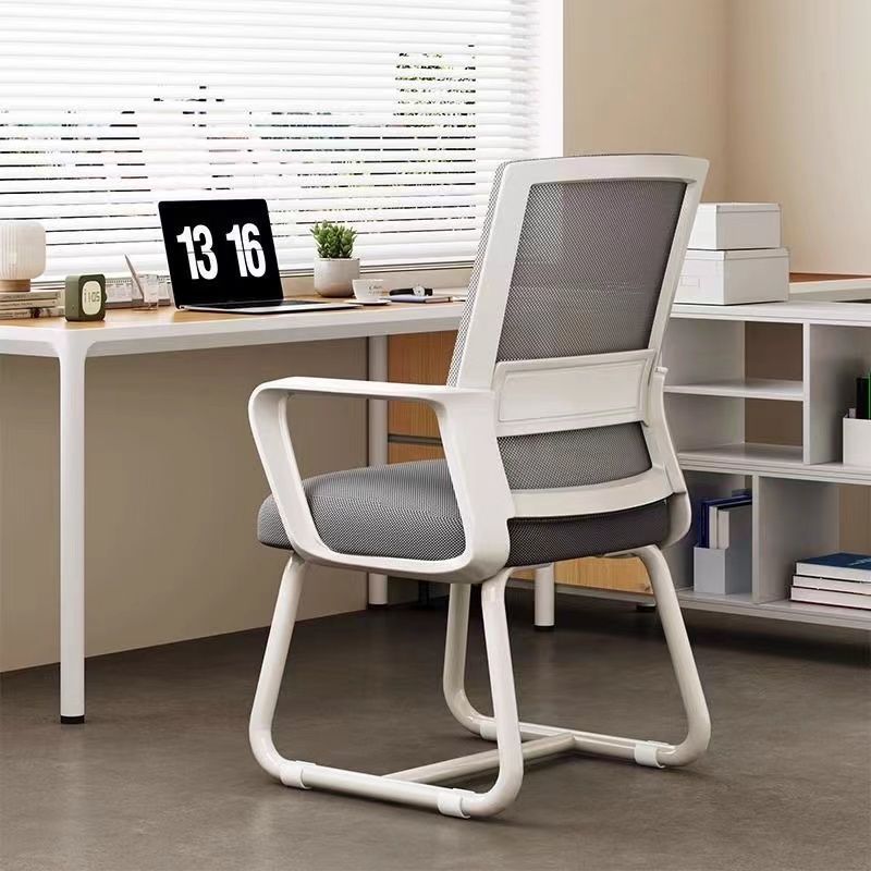 Modern Minimalist Square Rectangular Steel Mesh Desk Chair Backrest Armrest For Home Office DFM-F