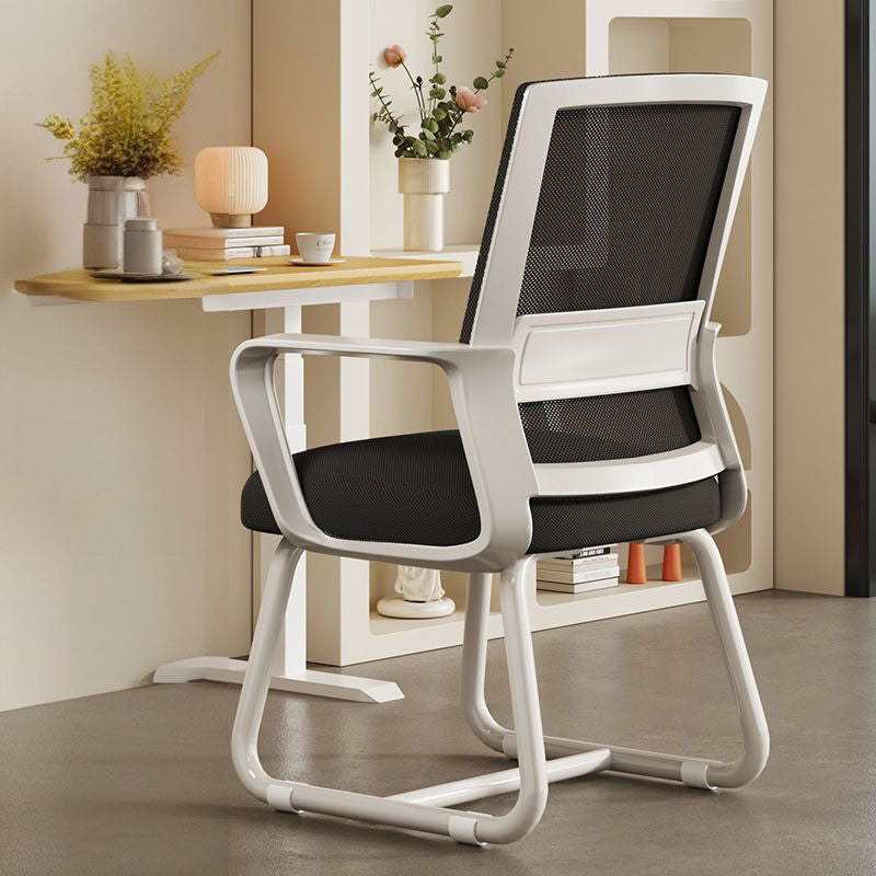 Modern Minimalist Square Rectangular Steel Mesh Desk Chair Backrest Armrest For Home Office DFM-F