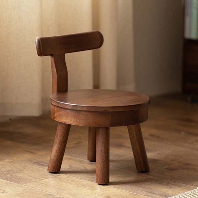Lumendat Modern Minimalist Swivel Kids Round Wood Chair Backrest For Living Room Lumendat