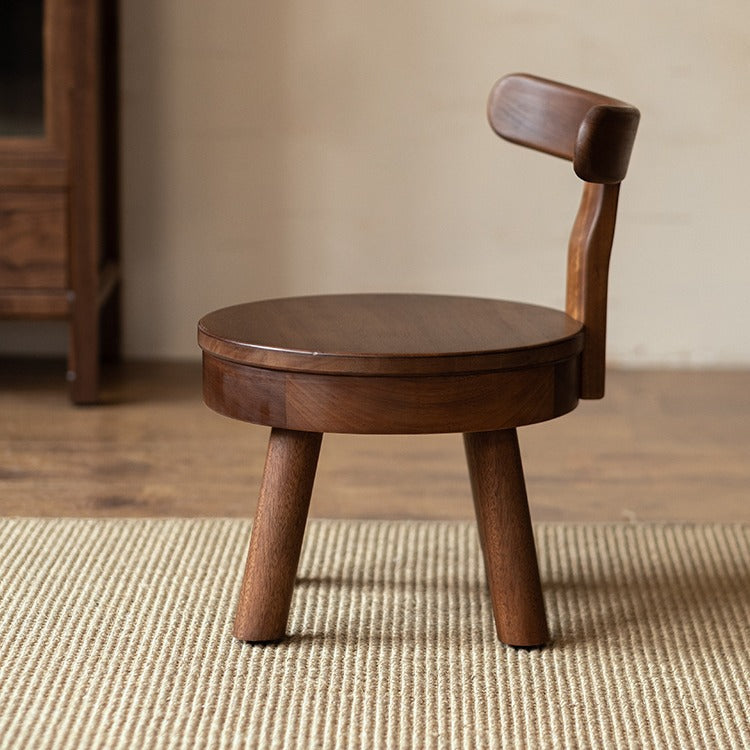 Lumendat Modern Minimalist Swivel Kids Round Wood Chair Backrest For Living Room Lumendat