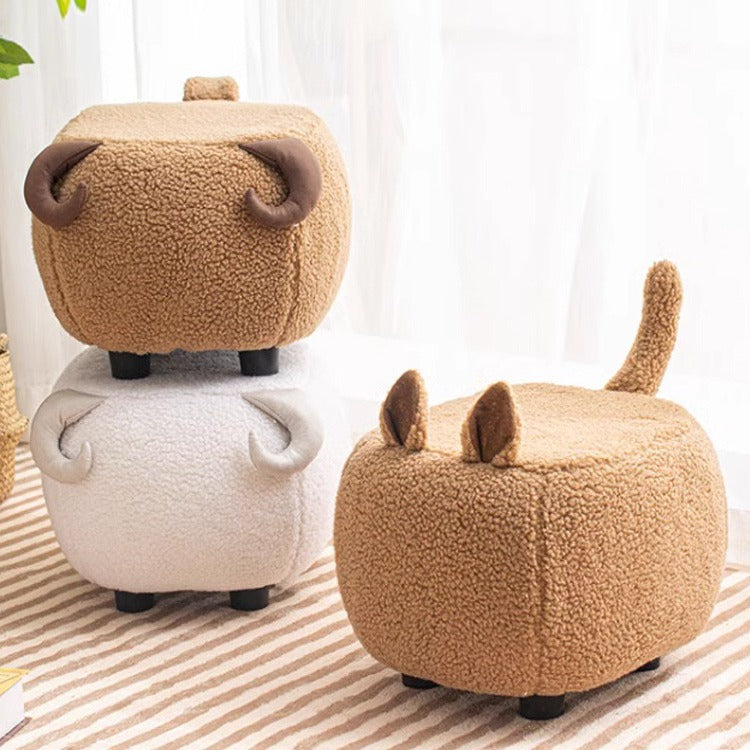 Lumendat Contemporary Creative Cute Cartoon Kids Animal Oval Teddy Velvet Chair For Living Room Lumendat