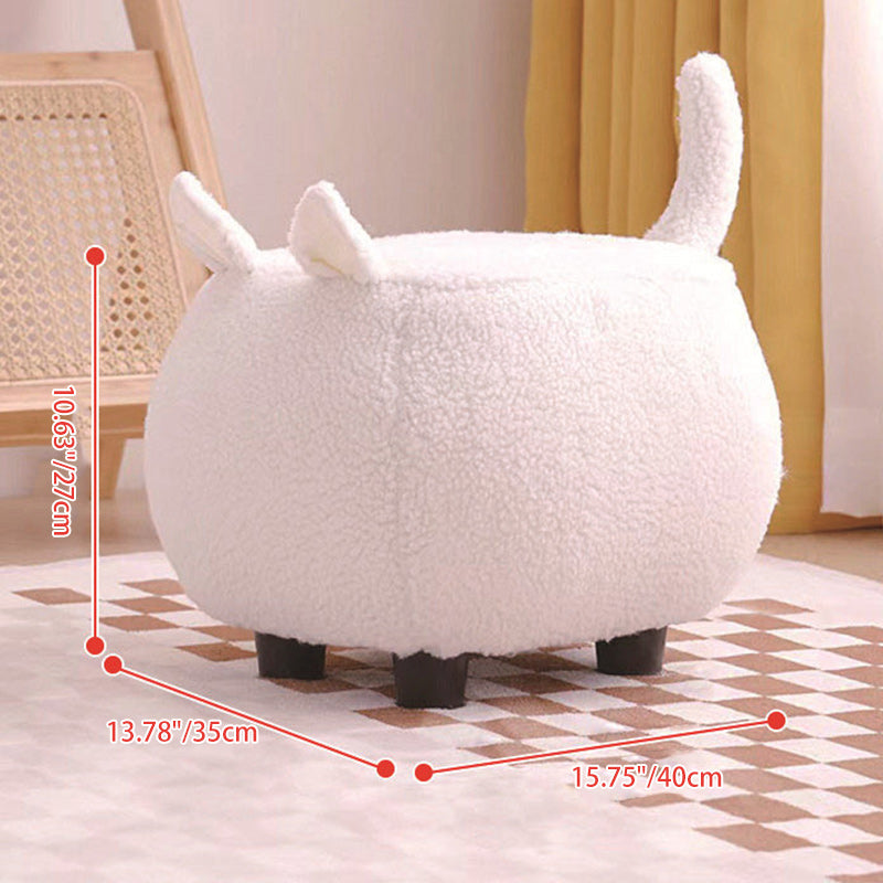 Lumendat Contemporary Creative Cute Cartoon Kids Animal Oval Teddy Velvet Chair For Living Room Lumendat
