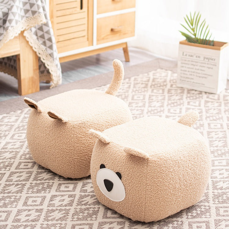 Lumendat Contemporary Creative Cute Cartoon Kids Animal Oval Teddy Velvet Chair For Living Room Lumendat