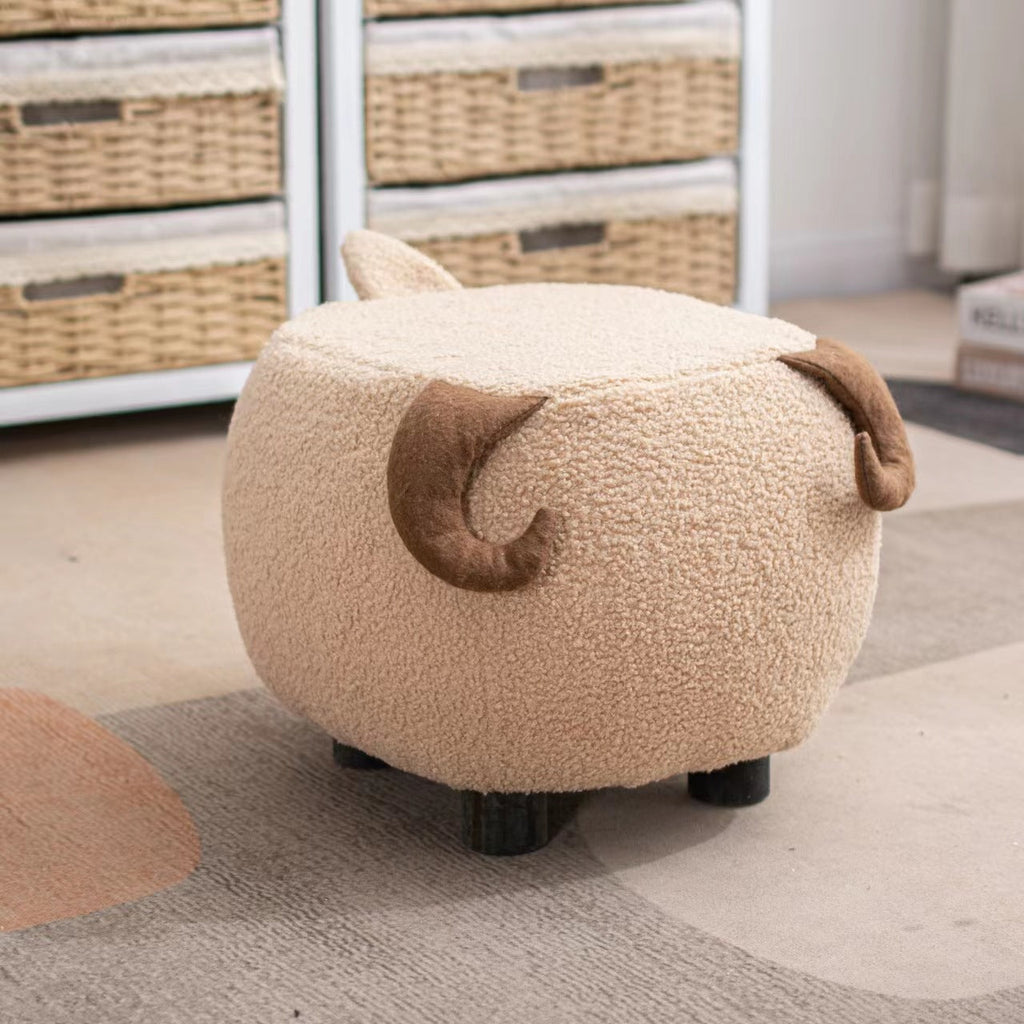 Lumendat Contemporary Creative Cute Cartoon Kids Animal Oval Teddy Velvet Chair For Living Room Lumendat