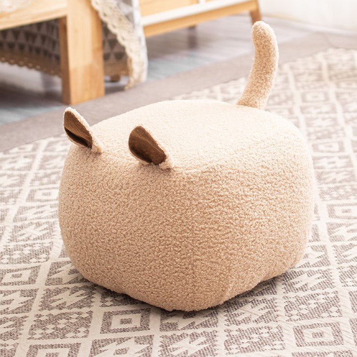 Lumendat Contemporary Creative Cute Cartoon Kids Animal Oval Teddy Velvet Chair For Living Room Lumendat