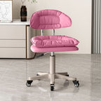 Modern Minimalist Movable Swivel Liftable Rectangle Square Metal PU Leather Nylon Cosmetic Chair Desk Chair Backrest For Home Office DFM-F
