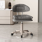 Modern Minimalist Movable Swivel Liftable Rectangle Square Metal PU Leather Nylon Cosmetic Chair Desk Chair Backrest For Home Office DFM-F
