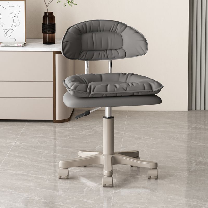 Modern Minimalist Movable Swivel Liftable Rectangle Square Metal PU Leather Nylon Cosmetic Chair Desk Chair Backrest For Home Office DFM-F