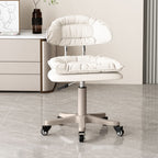 Modern Minimalist Movable Swivel Liftable Rectangle Square Metal PU Leather Nylon Cosmetic Chair Desk Chair Backrest For Home Office DFM-F