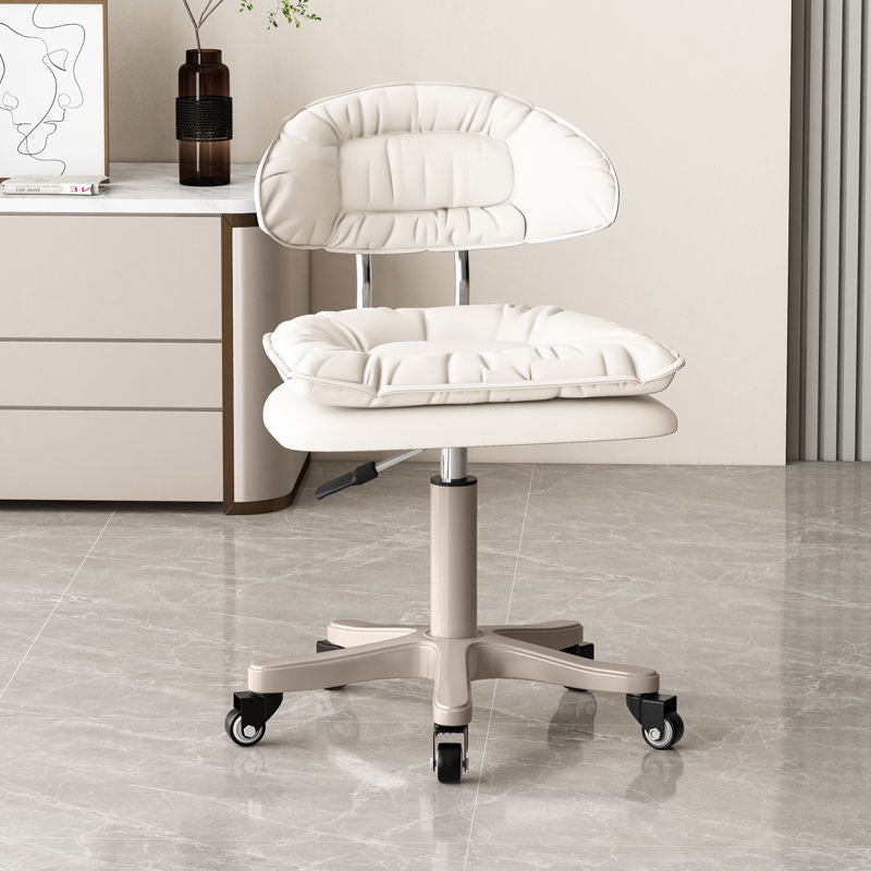 Modern Minimalist Movable Swivel Liftable Rectangle Square Metal PU Leather Nylon Cosmetic Chair Desk Chair Backrest For Home Office DFM-F