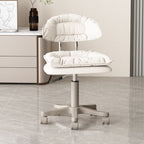 Modern Minimalist Movable Swivel Liftable Rectangle Square Metal PU Leather Nylon Cosmetic Chair Desk Chair Backrest For Home Office DFM-F