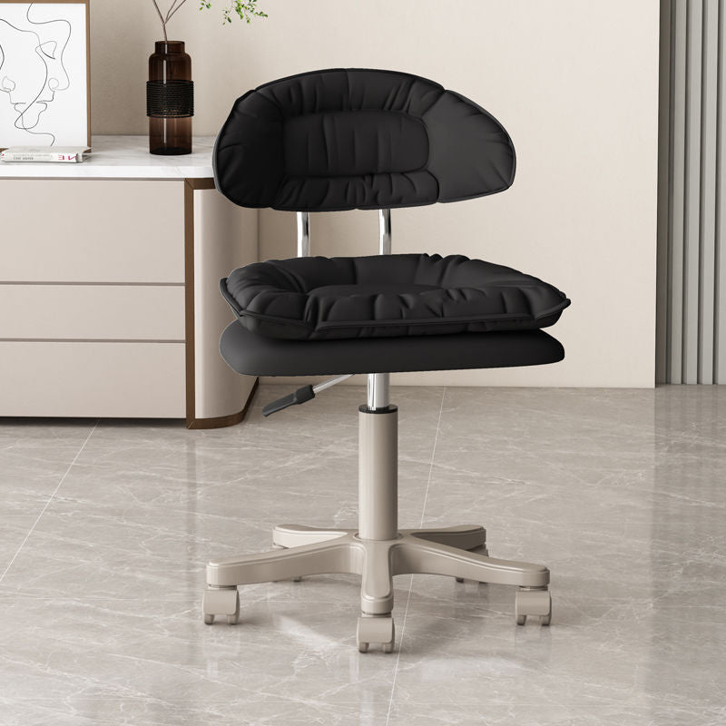 Modern Minimalist Movable Swivel Liftable Rectangle Square Metal PU Leather Nylon Cosmetic Chair Desk Chair Backrest For Home Office DFM-F
