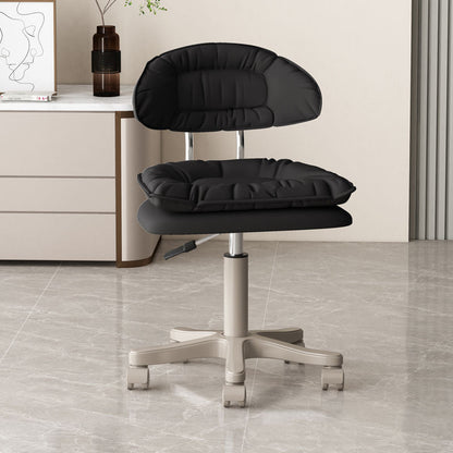 Modern Minimalist Movable Swivel Liftable Rectangle Square Metal PU Leather Nylon Cosmetic Chair Desk Chair Backrest For Home Office