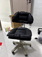 Modern Minimalist Movable Swivel Liftable Rectangle Square Metal PU Leather Nylon Cosmetic Chair Desk Chair Backrest For Home Office DFM-F