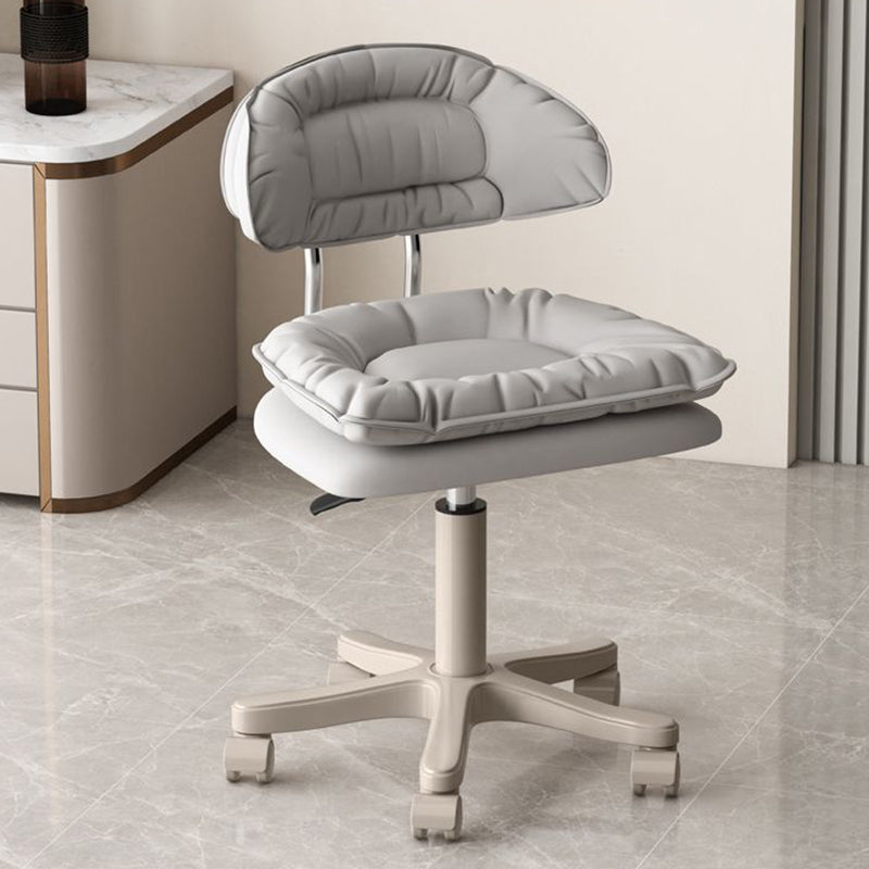Modern Minimalist Movable Swivel Liftable Rectangle Square Metal PU Leather Nylon Cosmetic Chair Desk Chair Backrest For Home Office DFM-F