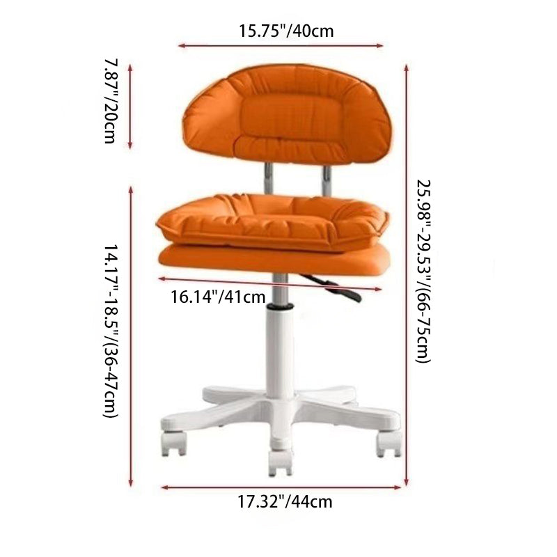 Modern Minimalist Movable Swivel Liftable Rectangle Square Metal PU Leather Nylon Cosmetic Chair Desk Chair Backrest For Home Office DFM-F