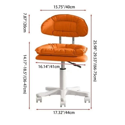 Modern Minimalist Movable Swivel Liftable Rectangle Square Metal PU Leather Nylon Cosmetic Chair Desk Chair Backrest For Home Office