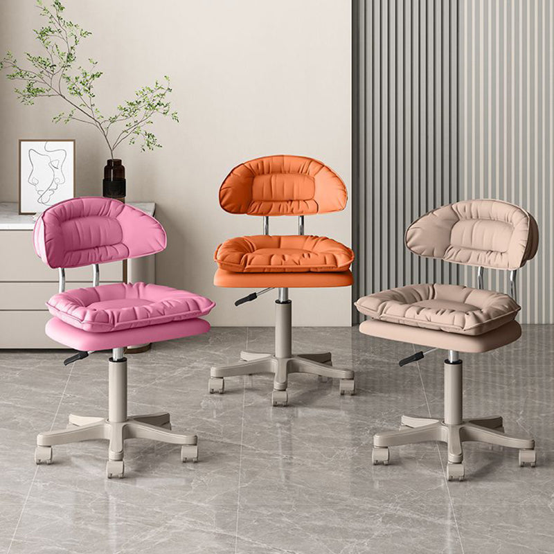 Modern Minimalist Movable Swivel Liftable Rectangle Square Metal PU Leather Nylon Cosmetic Chair Desk Chair Backrest For Home Office DFM-F