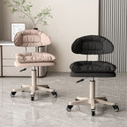 Modern Minimalist Movable Swivel Liftable Rectangle Square Metal PU Leather Nylon Cosmetic Chair Desk Chair Backrest For Home Office DFM-F