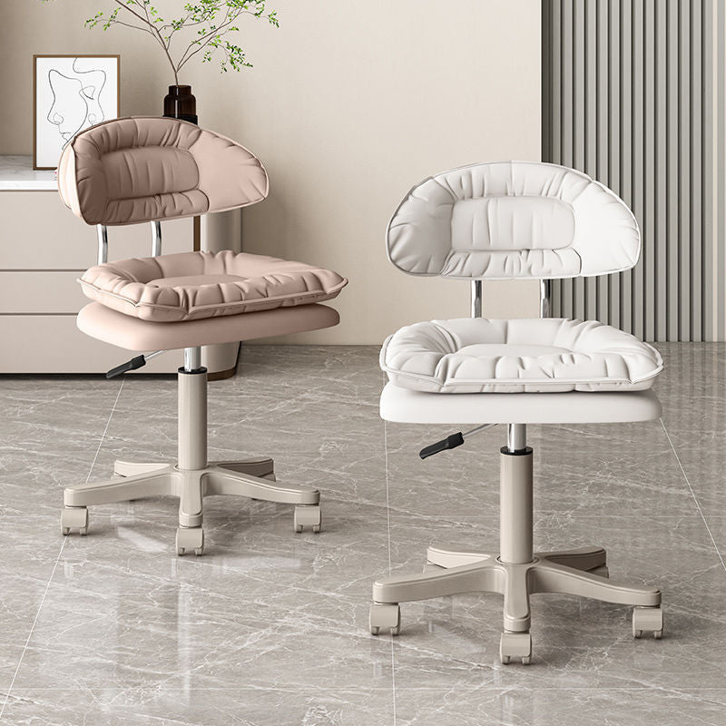 Modern Minimalist Movable Swivel Liftable Rectangle Square Metal PU Leather Nylon Cosmetic Chair Desk Chair Backrest For Home Office DFM-F