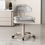 Modern Minimalist Movable Swivel Liftable Rectangle Square Metal PU Leather Nylon Cosmetic Chair Desk Chair Backrest For Home Office DFM-F