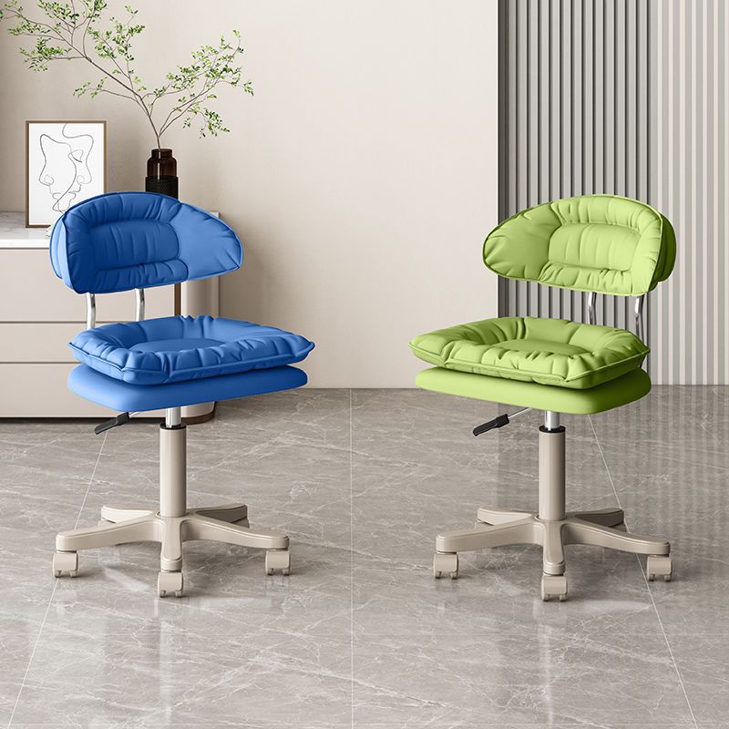 Modern Minimalist Movable Swivel Liftable Rectangle Square Metal PU Leather Nylon Cosmetic Chair Desk Chair Backrest For Home Office DFM-F