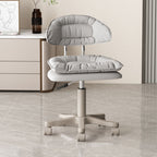 Modern Minimalist Movable Swivel Liftable Rectangle Square Metal PU Leather Nylon Cosmetic Chair Desk Chair Backrest For Home Office DFM-F
