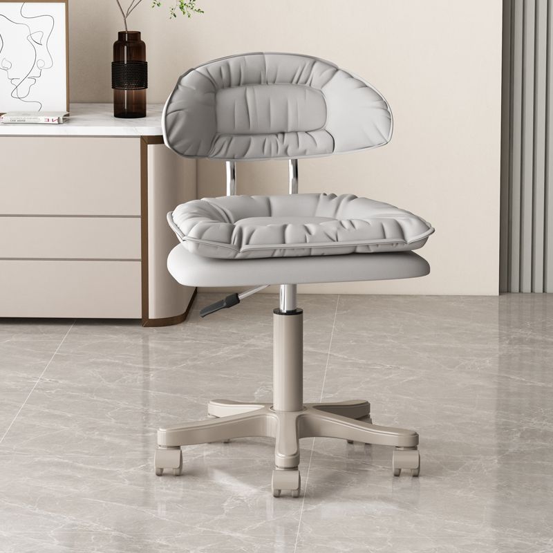 Modern Minimalist Movable Swivel Liftable Rectangle Square Metal PU Leather Nylon Cosmetic Chair Desk Chair Backrest For Home Office DFM-F