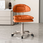 Modern Minimalist Movable Swivel Liftable Rectangle Square Metal PU Leather Nylon Cosmetic Chair Desk Chair Backrest For Home Office DFM-F