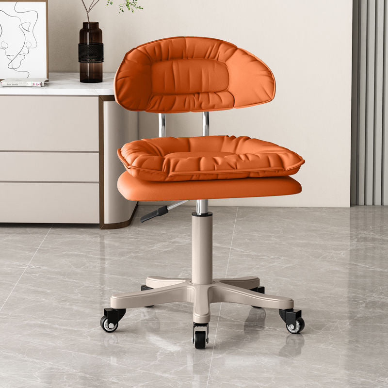 Modern Minimalist Movable Swivel Liftable Rectangle Square Metal PU Leather Nylon Cosmetic Chair Desk Chair Backrest For Home Office DFM-F